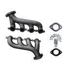 Shorty Hugger OEM-style Titanium Ceramic Coated Cast Iron Exhaust Manifold - Fits LS Swap 1970-1981 Chevy Camaro GM LS Engine