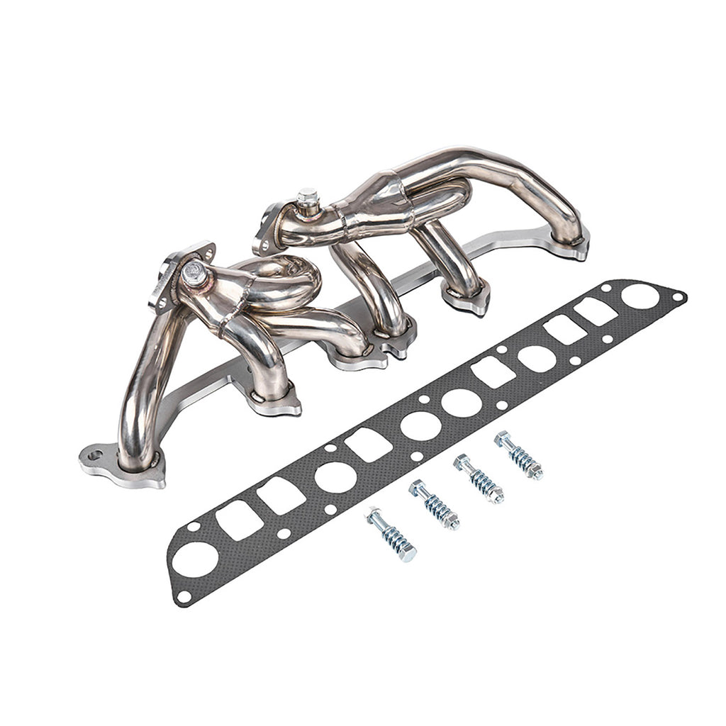 1-3/4" Polished T-304 Stainless Steel Shorty Exhaust Header - Fits 1997-2006 Jeep Wrangler TJ 4.0L I6 SUV