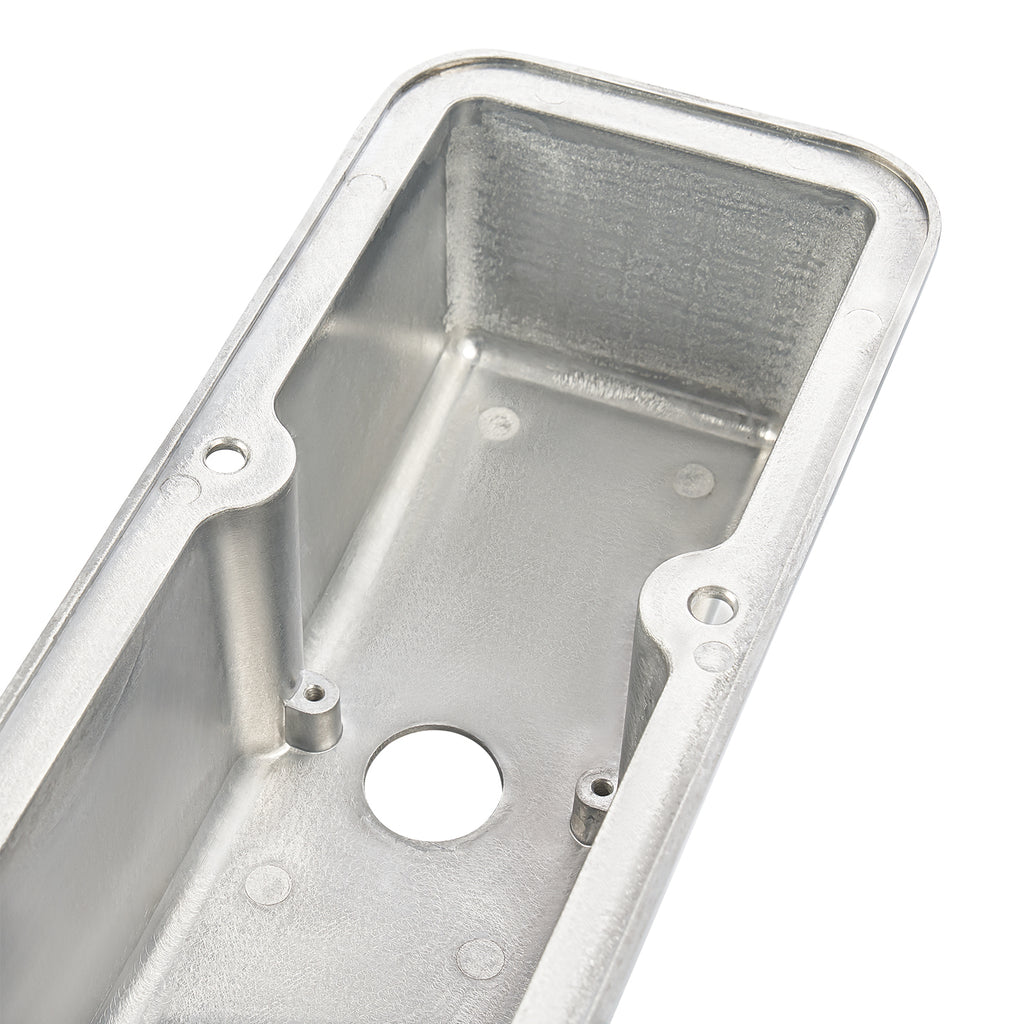 3-11/16" Polished Aluminum Tall Finned Valve Covers - Fits 1958–1986 Chevy Small Block V8