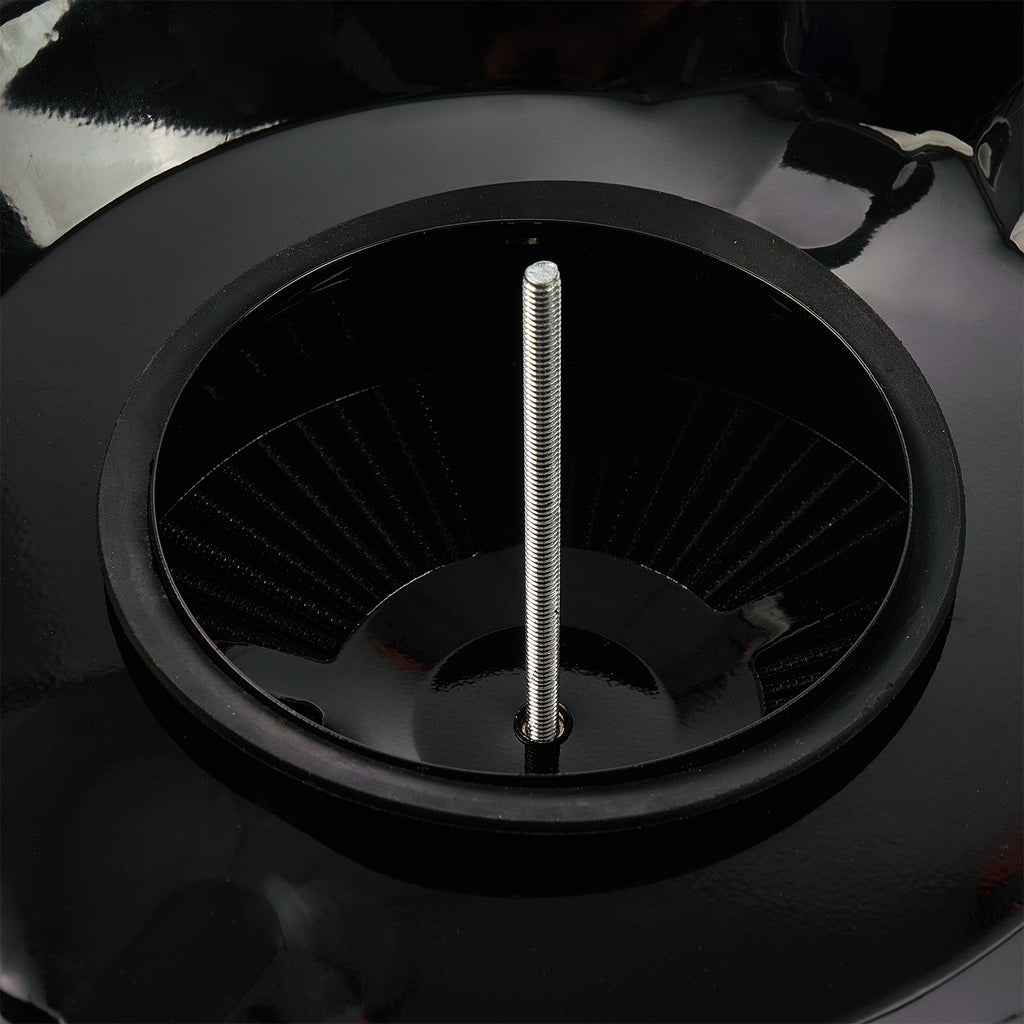 14" x 3" All Black Chrome Lid High Flow Air Cleaner Filter Kit - Fits SBC BBC 5-1/8" Neck