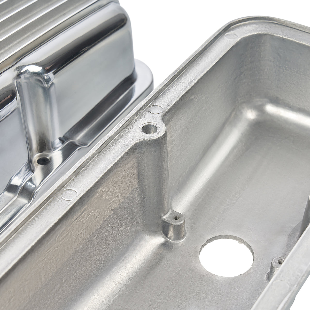 2.95" Polished Cast Aluminum Short Finned Valve Covers - Fits 1958–1986 Chevy Small Block V8