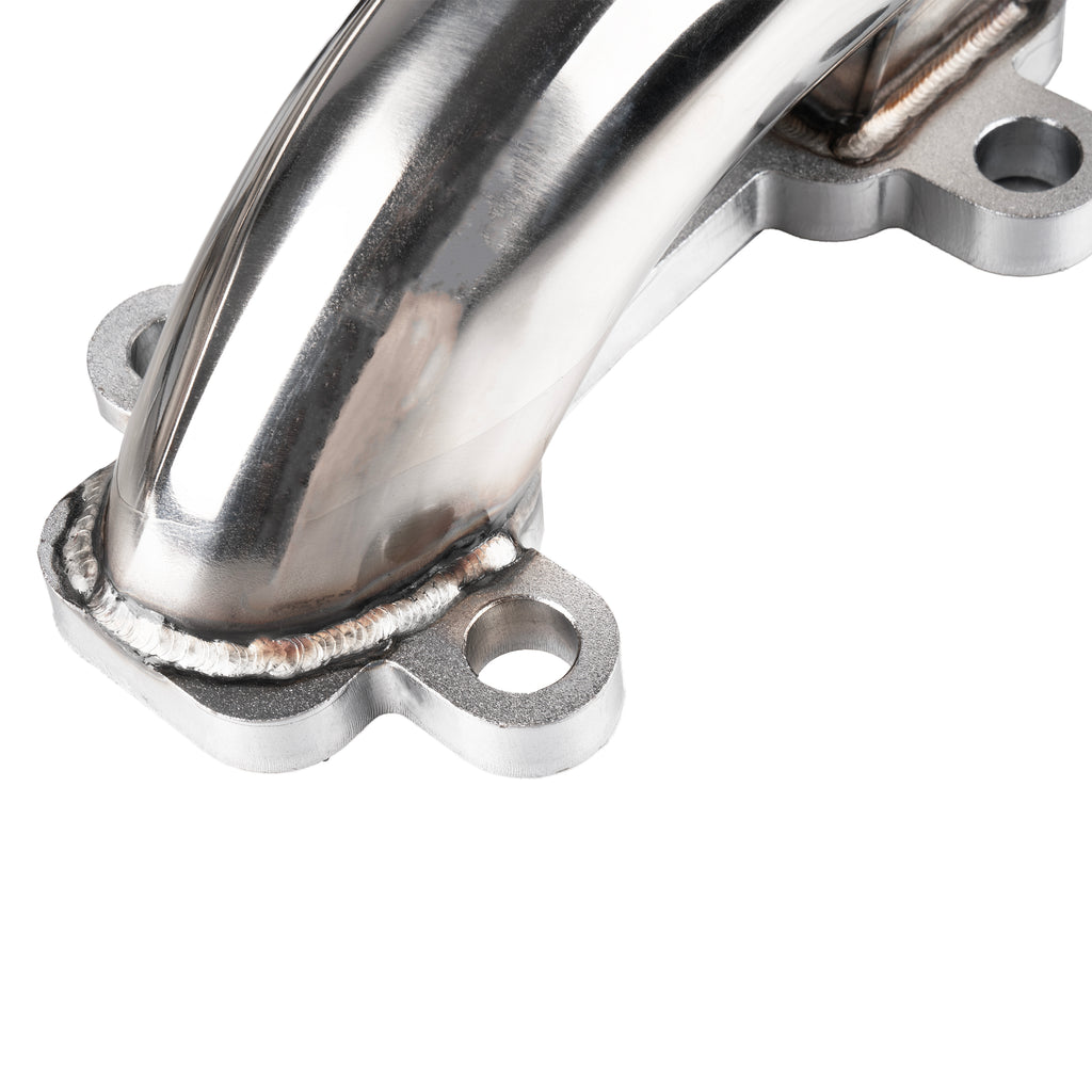 Stainless Steel D-Pipe Exhaust Manifolds - Fits 2001-2016 Chevrolet Silverado 2500/3500 GMC Sierra 2500/3500 6.6L Duramax Diesel Pickup Truck