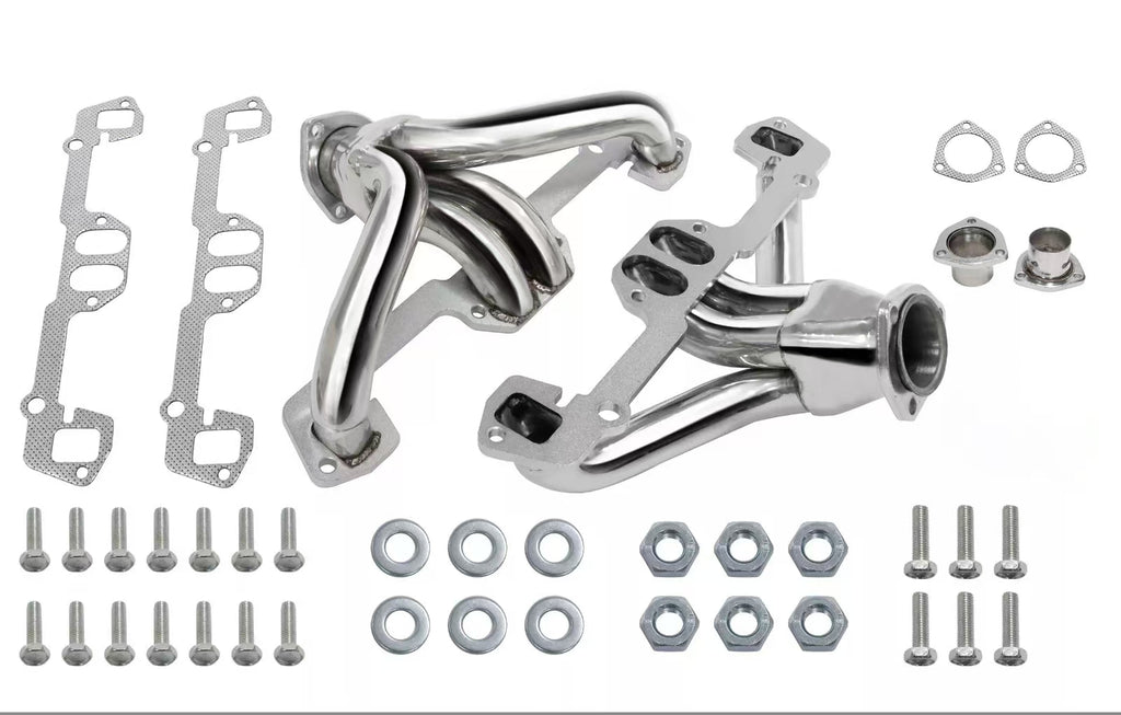 Block Hugger Stainless Steel Exhaust Headers - Fits Chrysler Dodge Plymouth Mopar 318 360 V8 1966-1996