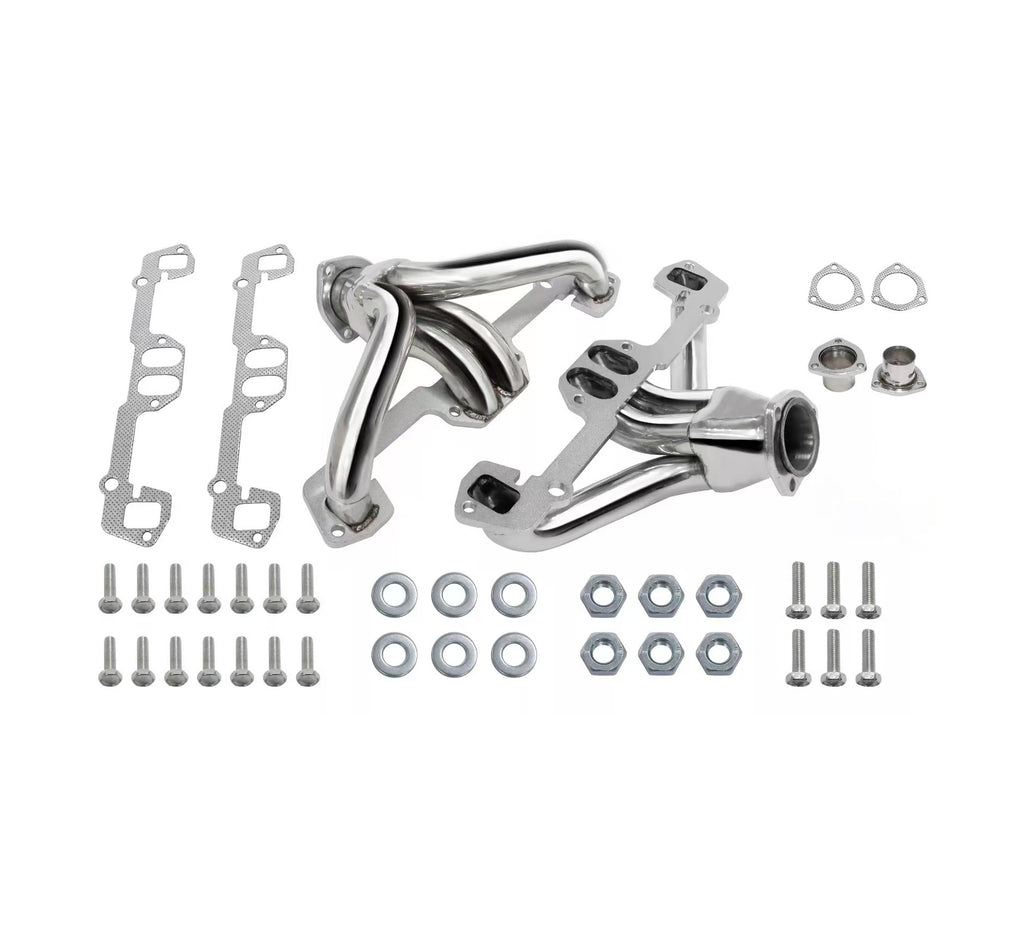 Block Hugger Stainless Steel Exhaust Headers - Fits Chrysler Dodge Plymouth Mopar 318 360 V8 1966-1996