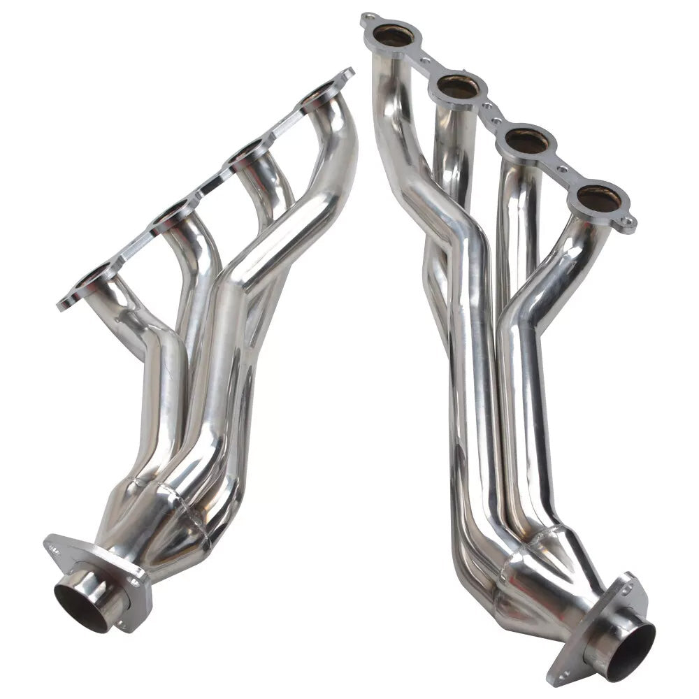 Long Tube Mirror Polished 304 Stainless Steel Exhaust Headers - Fits 2004-2013 GMT900 V8 Trucks & SUVs