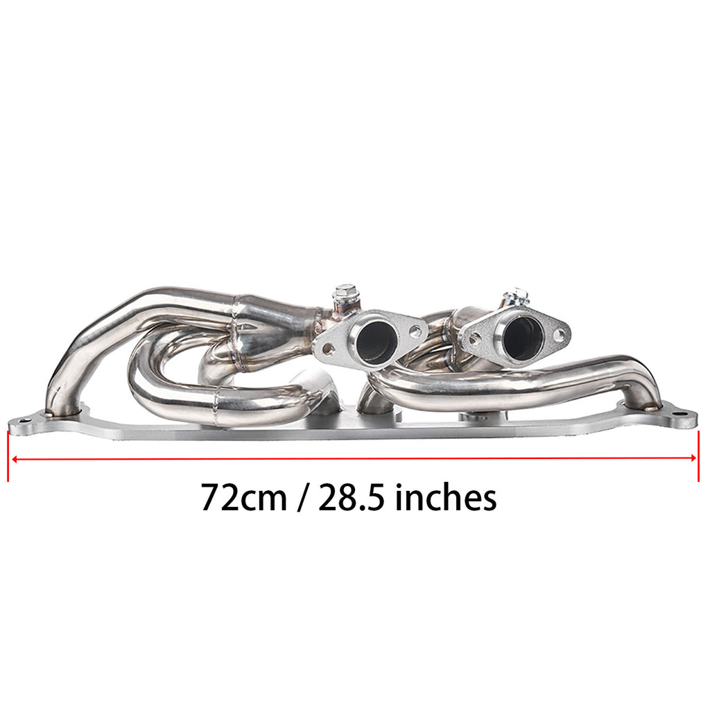 1-3/4" Polished T-304 Stainless Steel Shorty Exhaust Header - Fits 1997-2006 Jeep Wrangler TJ 4.0L I6 SUV