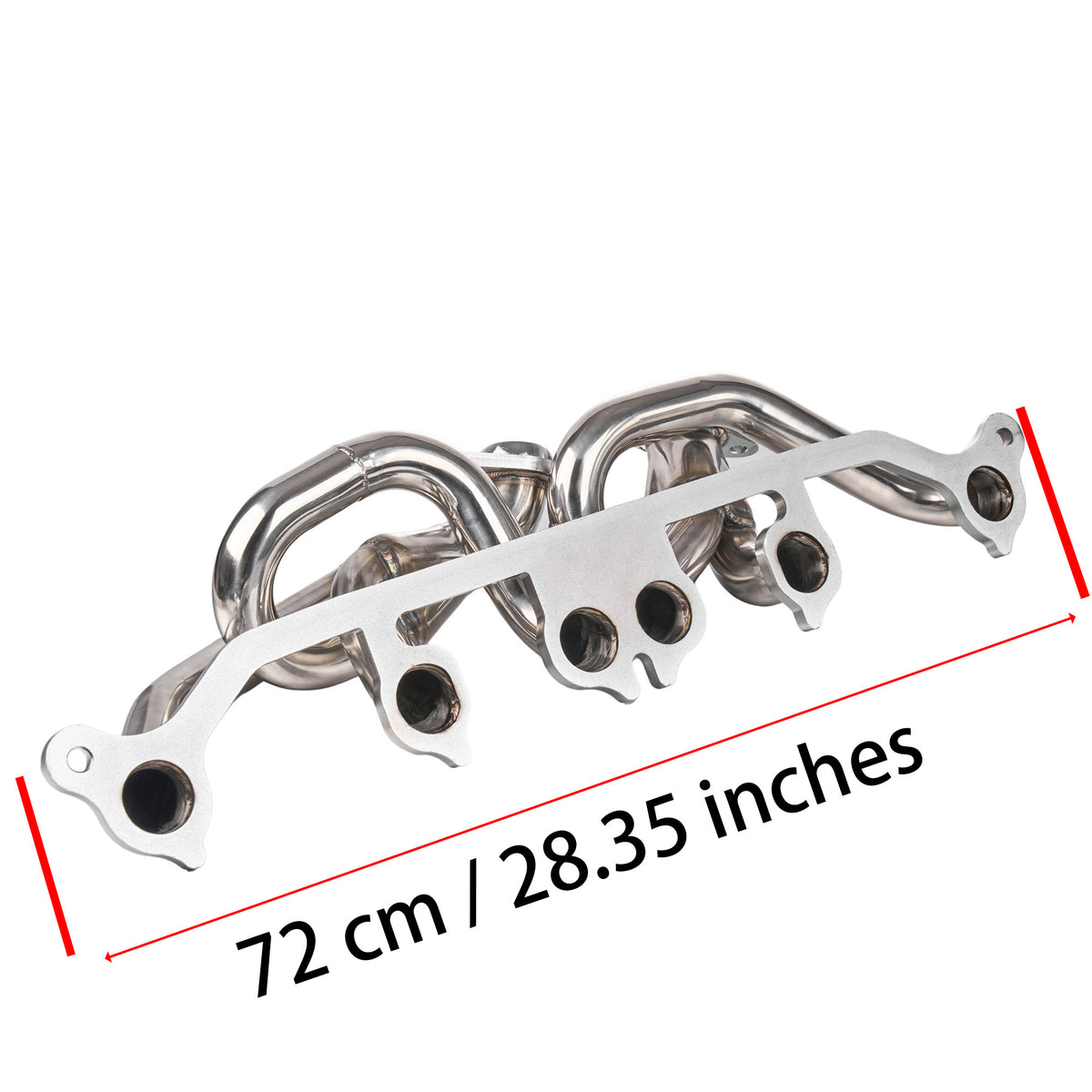 1-3/4" Polished T-304 Stainless Steel Shorty Exhaust Header - Fits 1997-2006 Jeep Wrangler TJ 4.0L I6 SUV