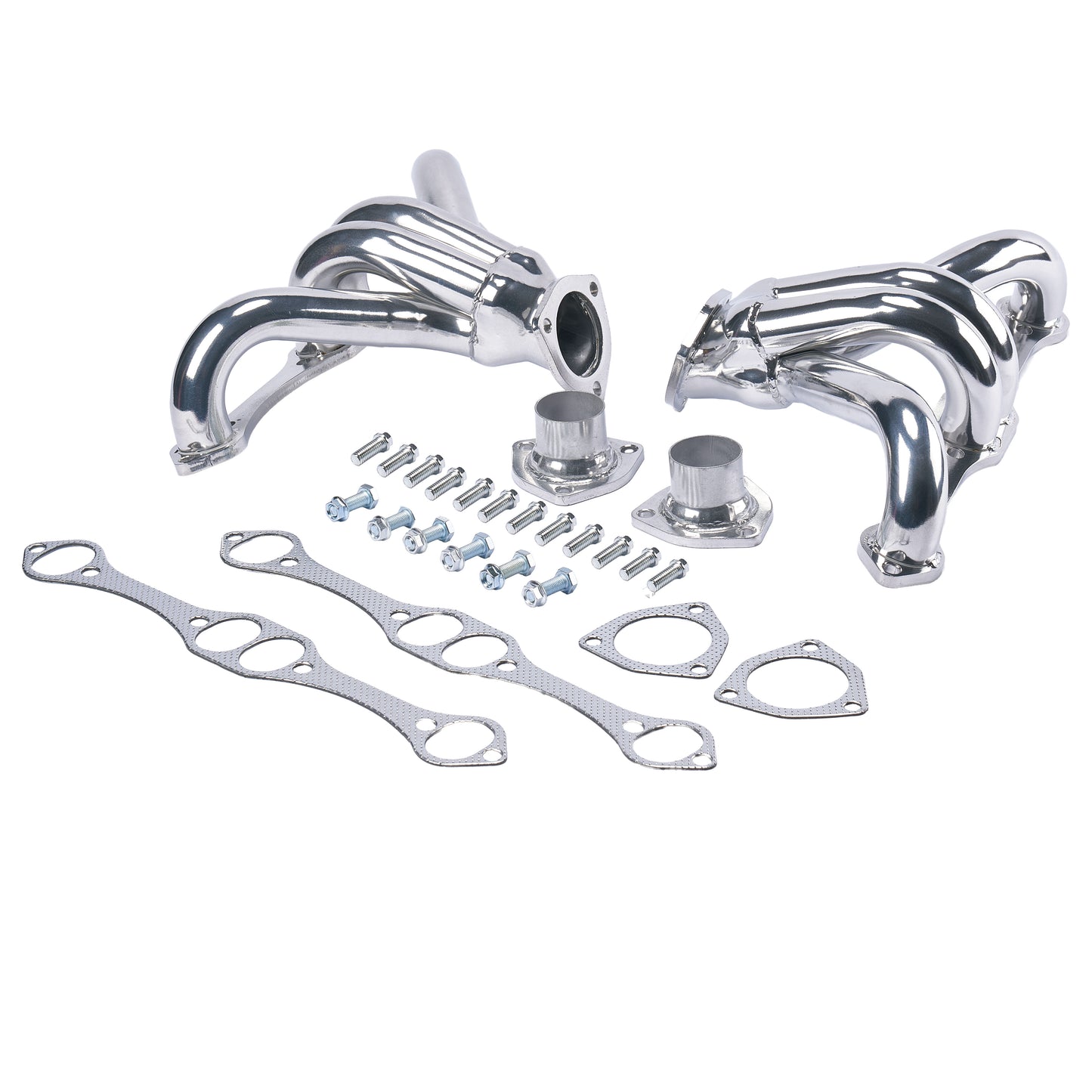 Ceramic Coated Exhaust Header for Chevy SBC V8 283 305 327 350 400 | 1-5/8" Tube, 2.5" Collector（EH001CER)
