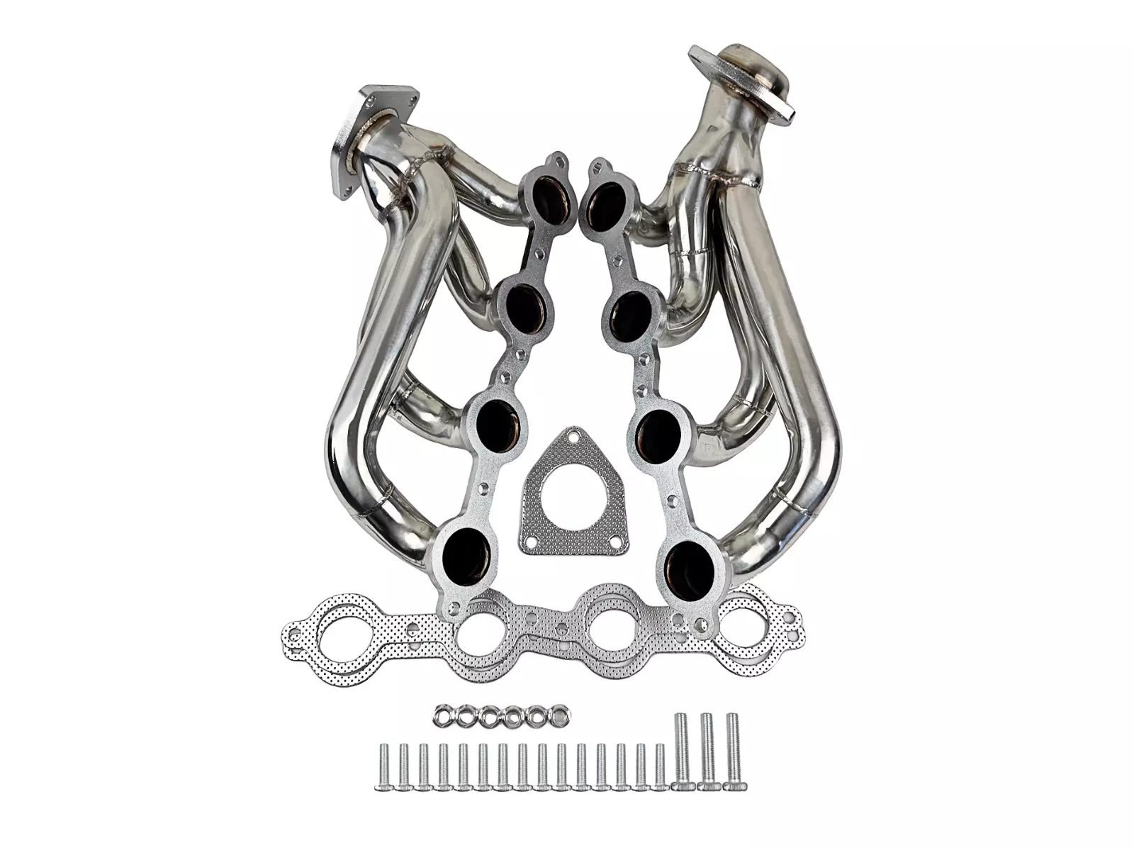 Shorty Stainless Steel Exhaust Headers - Fits Chevy GMC Silverado Sierra Tahoe Yukon 4.8L 5.3L V8 2002-2013