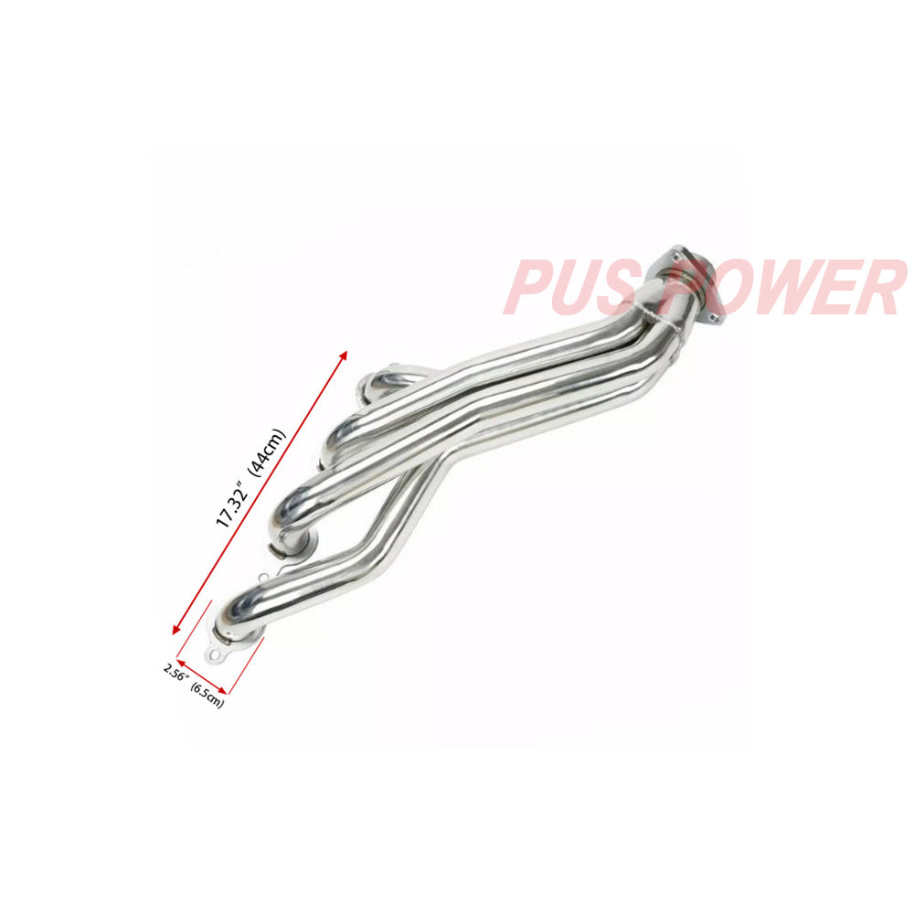 Long Tube Exhaust Headers for Cadillac Escalade, Chevy Silverado/Tahoe/Suburban, GMC Sierra/Yukon (2004–2013) | T-304 Stainless Steel, CNC Flanges, Performance Upgrade （EH023SS)