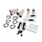 3 Inch Dual Y Pipe Electric Exhaust Cutout Valve Control Kit - Fits Universal 3" Exhaust System