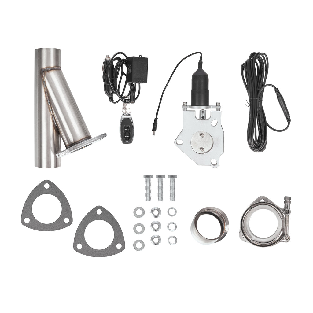 2.25 / 2.5 in Wireless Electric Exhaust Cutout Valve Kit - Fits Universal Exhaust Systems
