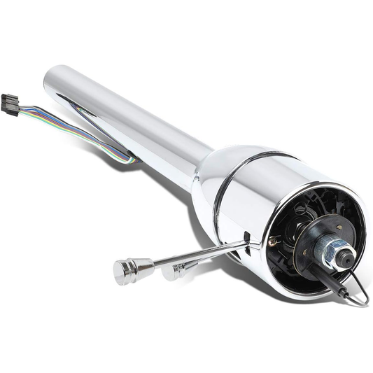 32" Stainless Steel Tilt Steering Column – Manual Floor Shift, Polished Chrome, GM 1955–1959 Compatible (CH001))
