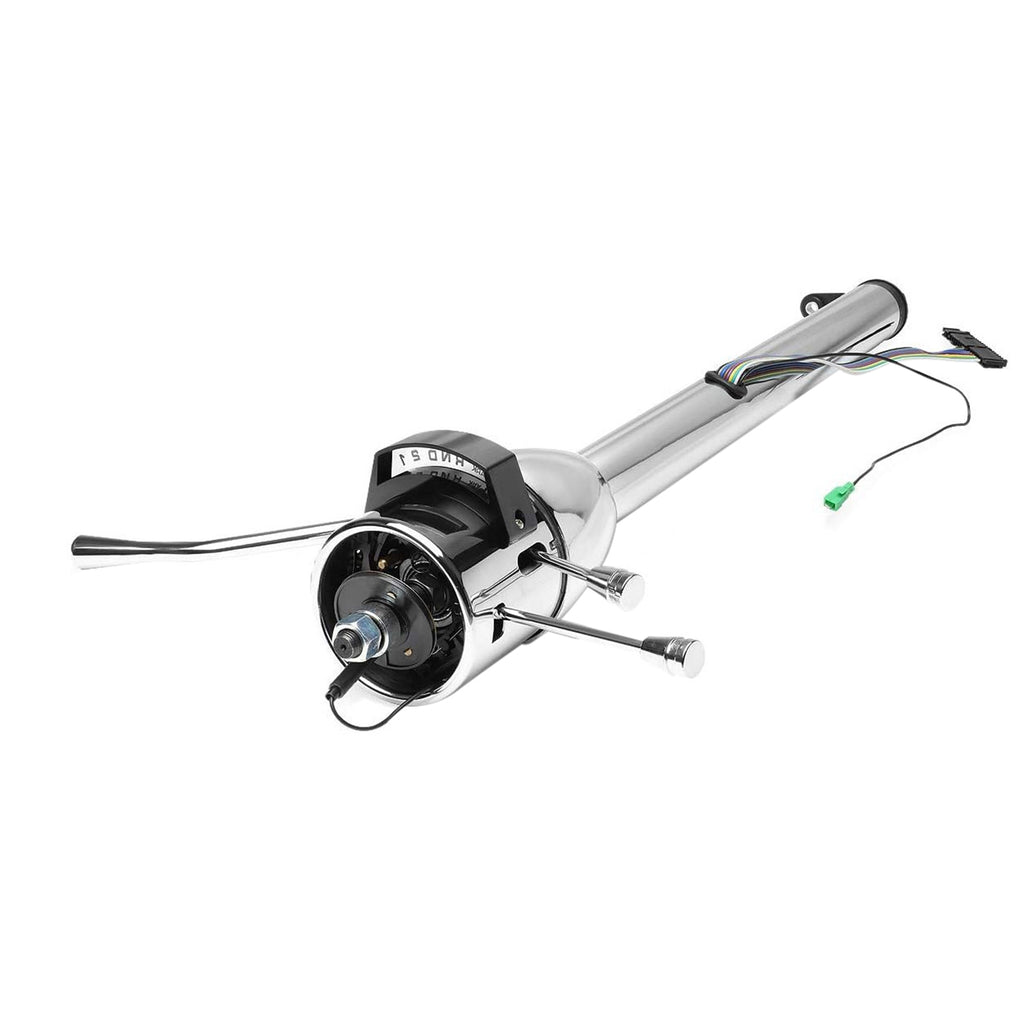 28/30/32 Inch Stainless Steel Tilt Steering Column Kit, Manual Floor Shift & Automatic, Polished Chrome / Black Coated - Fits 1955-1959 Chevy GM Hot Rod