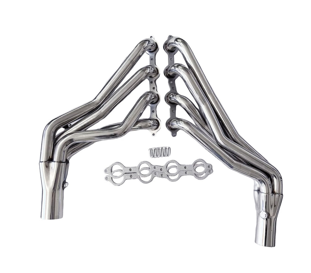 1-7/8" Polished Stainless Steel Long Tube Exhaust Headers - Fits 2010-2015 Chevrolet Camaro SS 6.2L V8 LS3 Muscle Car