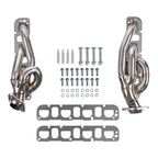 Stainless Steel Polished Shorty Exhaust Headers - Fits 2003-2008 Dodge Ram 1500 2500 350 5.7L HEMI V8, 16 Gauge Bolt-On Complete Kit
