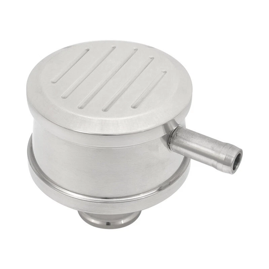 Breather Cap Push-In with Tube | Ball-Milled | Polished Aluminum – Universal Fit（P8496）