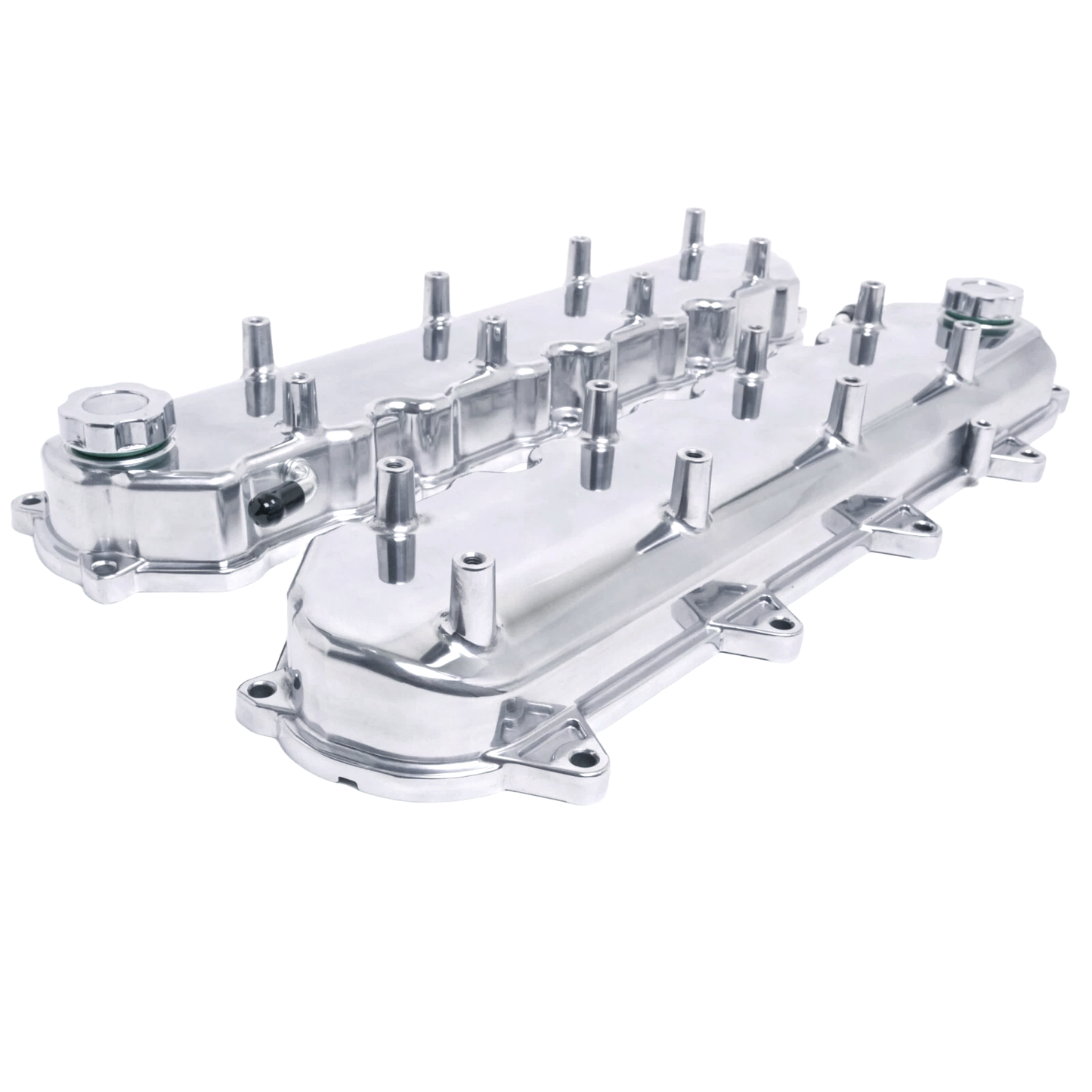Polished Aluminum Valve Covers w/ Coil Mounts for GM LT 6.2L LT1 LT4 L83 L86 | Baffled | Billet Cap Included (P8582)