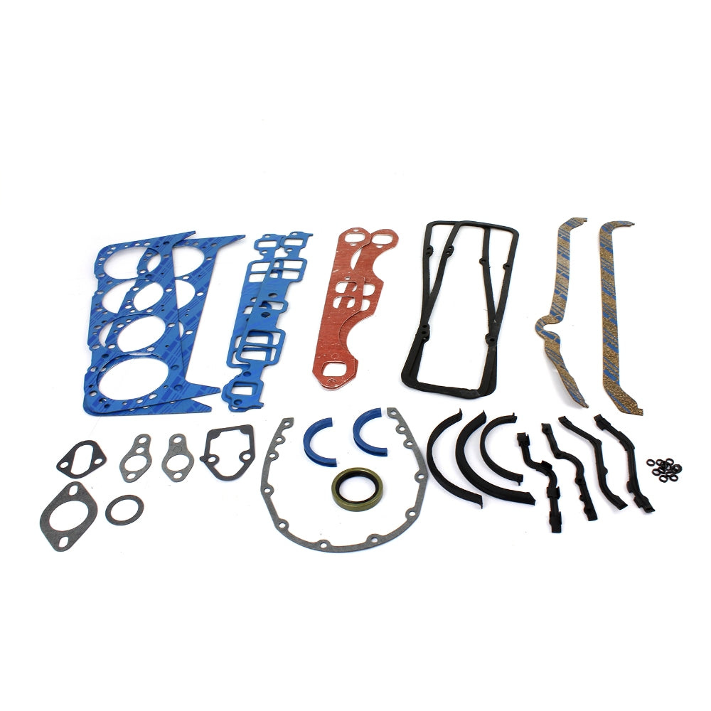Chevy SBC 327 350 383 400 V8 Complete Engine Rebuild Gasket Kit  | Intake, Head, Exhaust, Oil Pan, Valve Cover Seals (BH001)