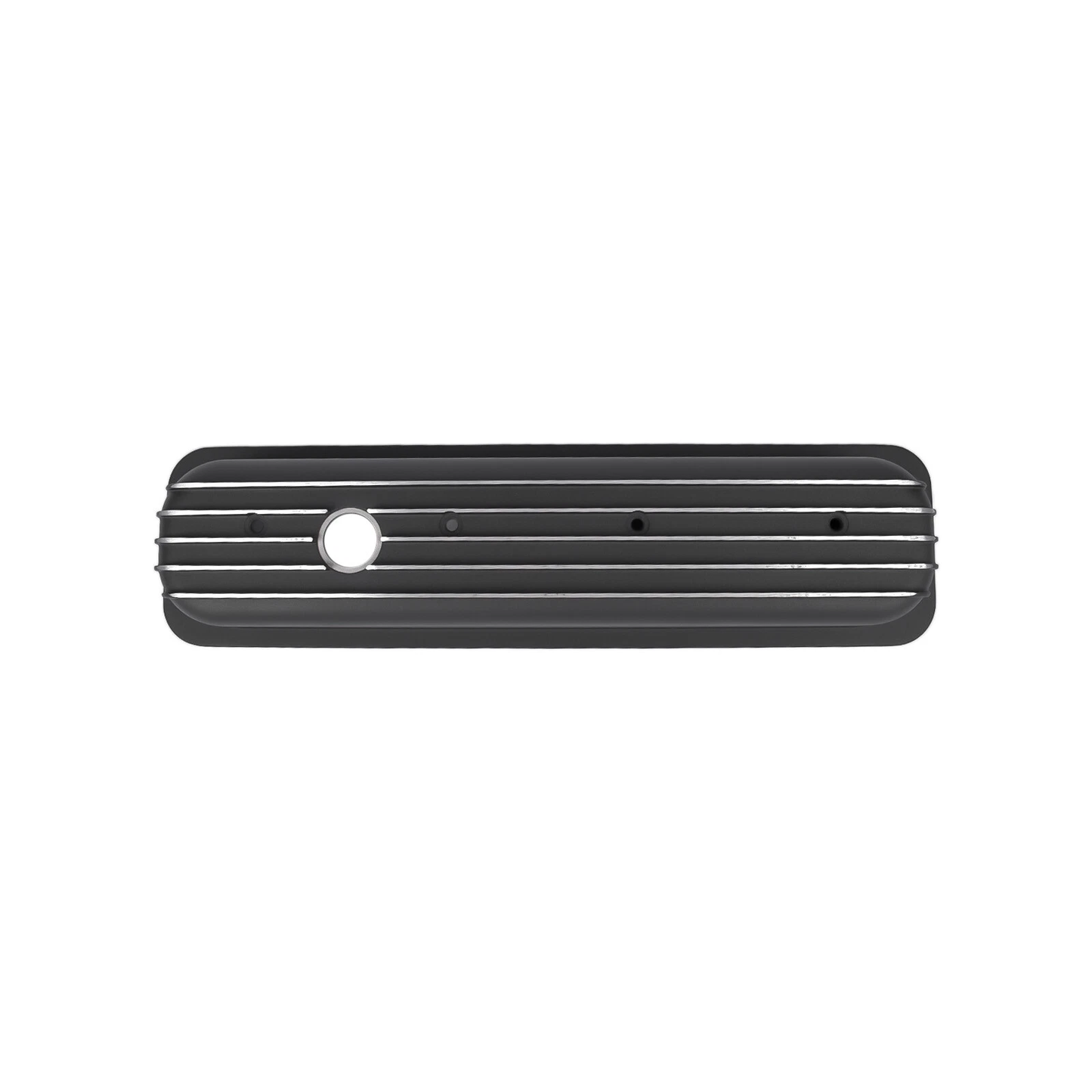 Black Finned Aluminum Valve Covers for Chevy SB 1987-2000 – Short Design, 2-9/16" Tall（PVC8527）