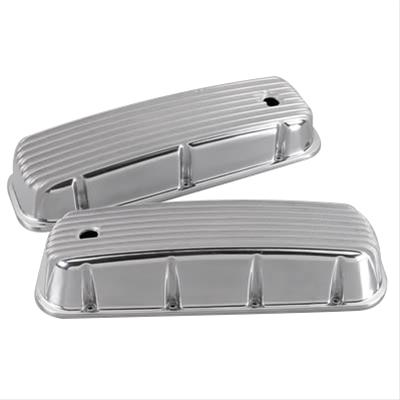 Big Block Chevy 396–502 1965–2000 Finned Aluminum Valve Covers – Tall Style, 3-11/16", Polished Finish (8530)