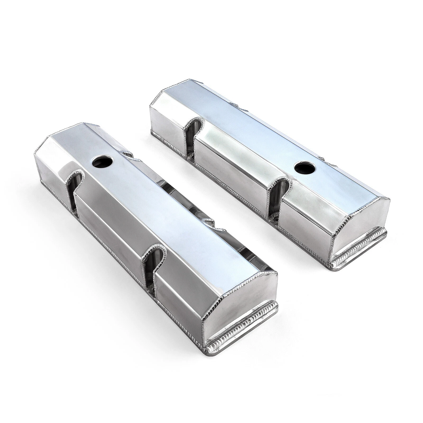 Chevy Small Block 283-400 Fabricated Aluminum Valve Covers | Tall | Polished | 1958-1986（PVC8534)