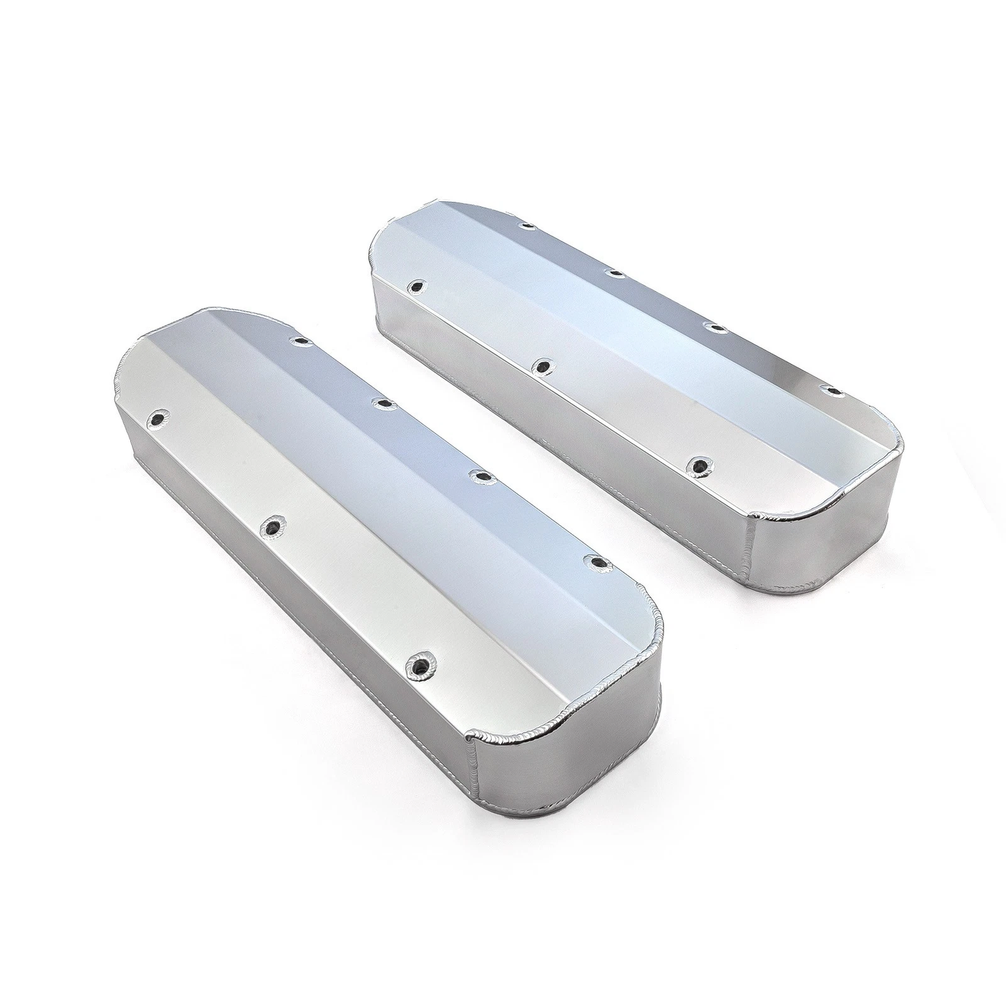 Chevy BBC 396–502 Fabricated Aluminum Valve Covers – Long Bolt, Tall, No Hole, Clear/Polished Finish（PVC8539）