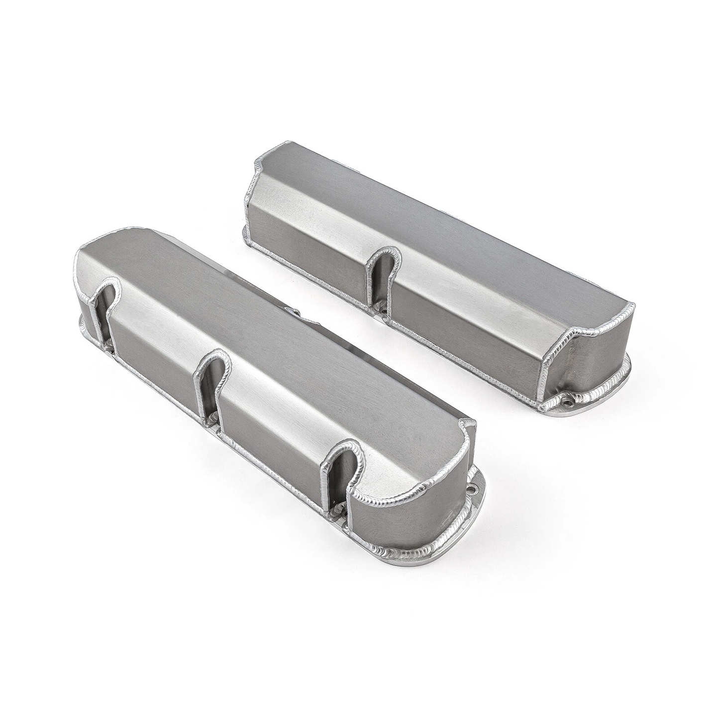 Ford SB 289–302–351W Fabricated Aluminum Valve Covers – Tall, Short Bolt, No Hole, Clear Finish 1962–1985 （PVC8541）