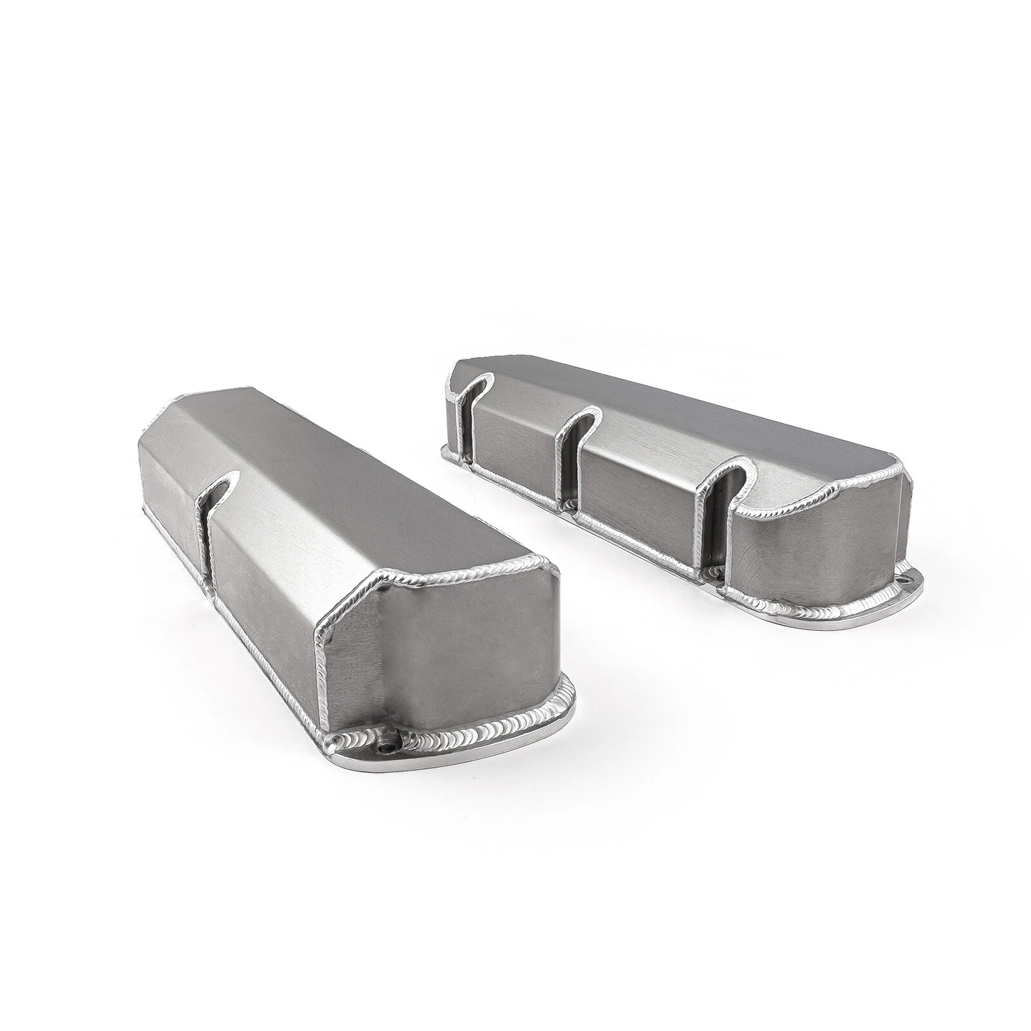 Ford SB 289–302–351W Fabricated Aluminum Valve Covers – Tall, Short Bolt, No Hole, Clear Finish 1962–1985 （PVC8541）