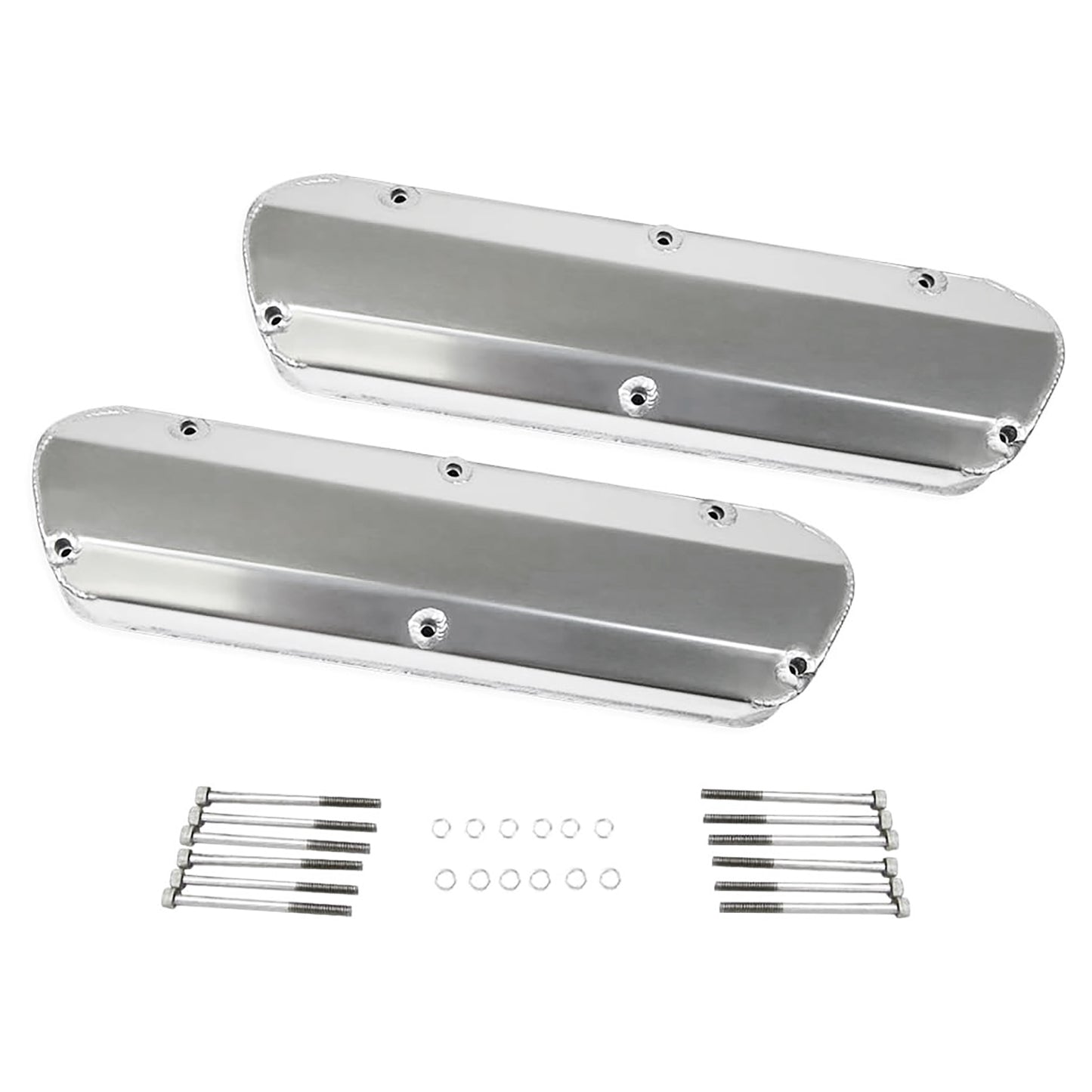 Polished Fabricated Aluminum Valve Covers for Ford SB 289 302 351W V8 (1962–1985) – Tall, No Holes(PVC8543)