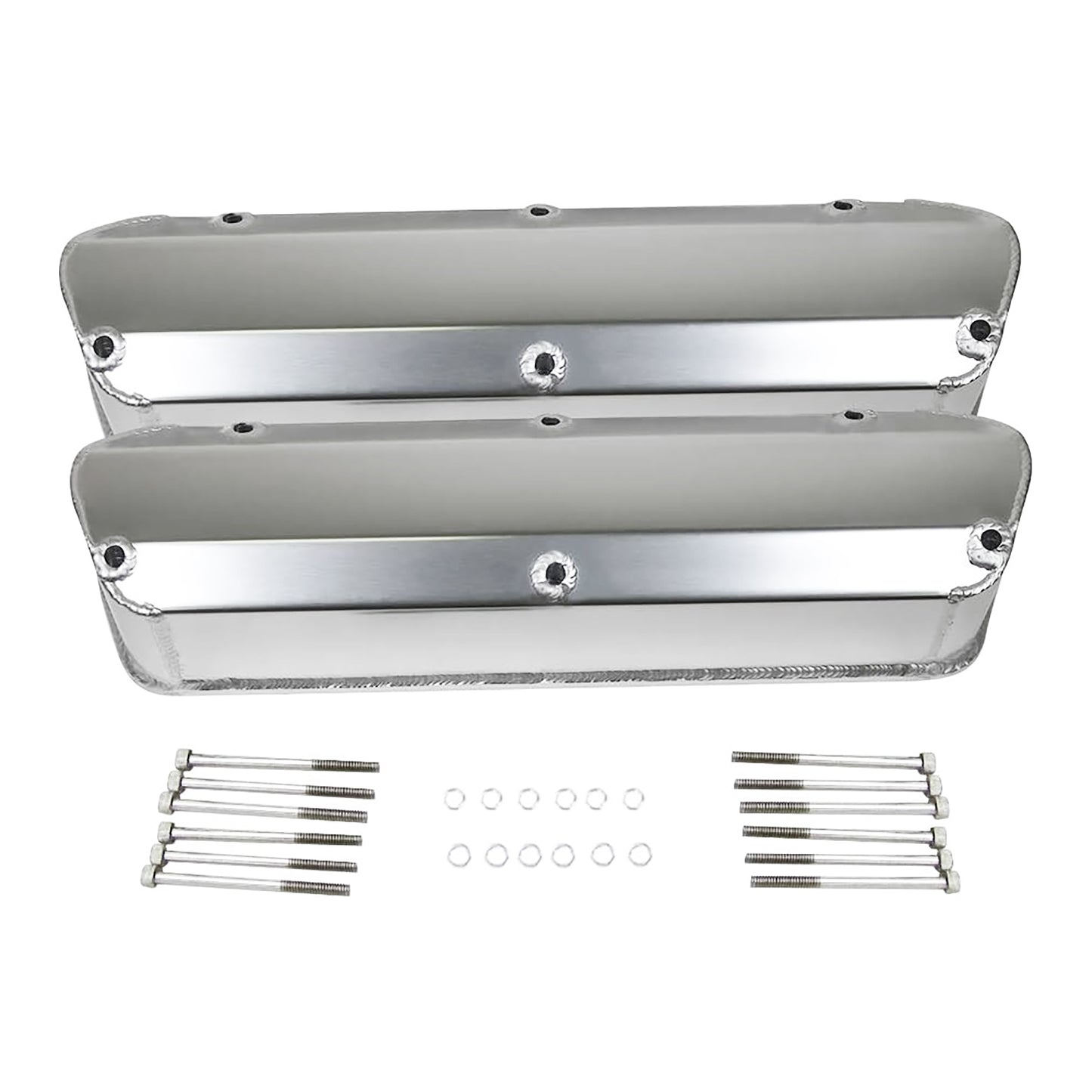 Polished Fabricated Aluminum Valve Covers for Ford SB 289 302 351W V8 (1962–1985) – Tall, No Holes(PVC8543)