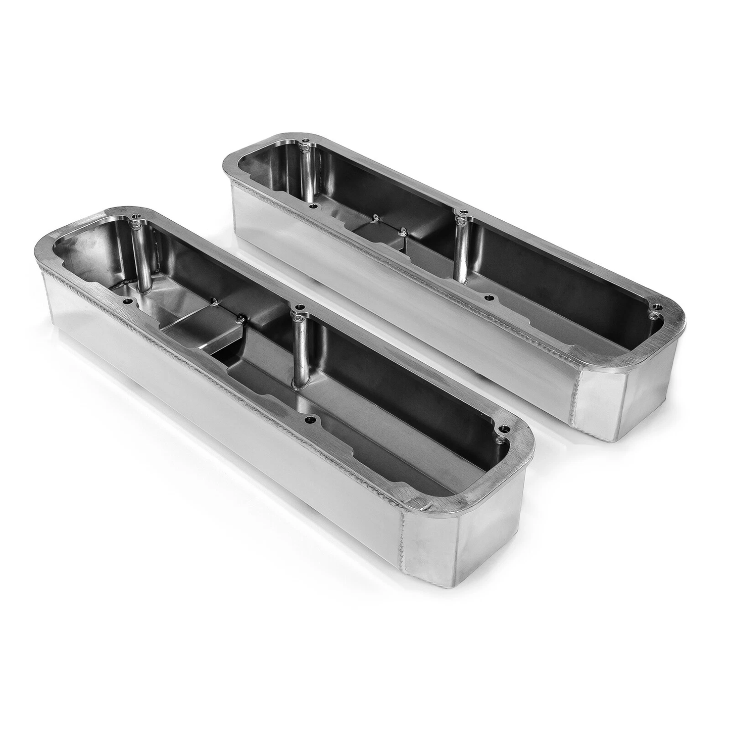 Chrysler 318–360 Fabricated Aluminum Valve Covers – Polished Finish, With Breather Holes(PVC8547)