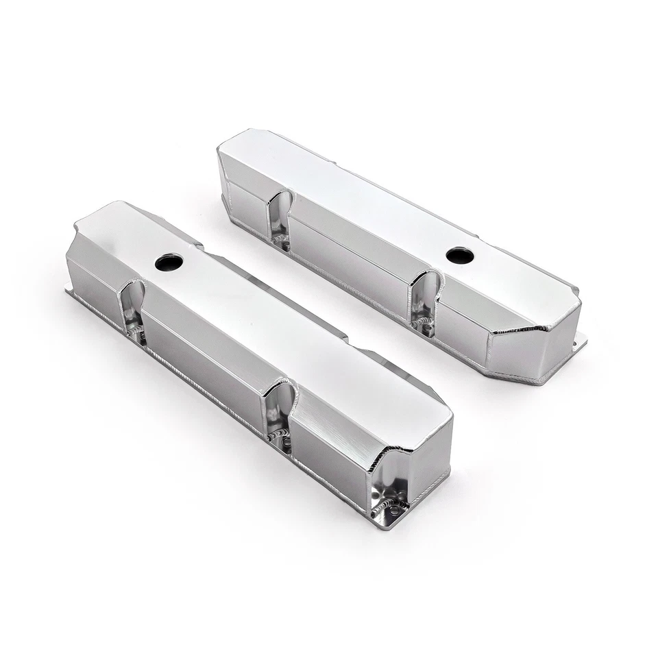 Chrysler 383–440 Mopar Big Block 1965-1978 Fabricated Valve Covers | Short Bolt | w/ Hole | Polished/Black/Anodized Finish (PVC8549)