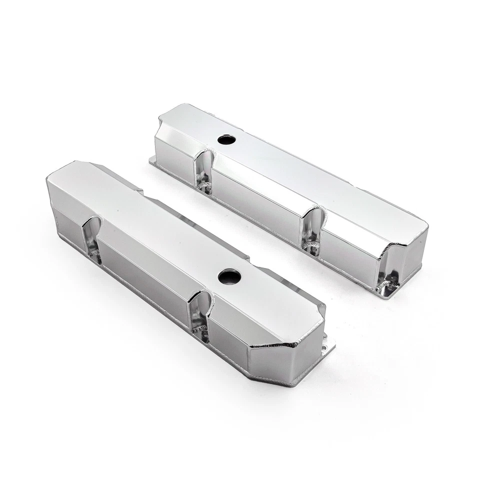 Chrysler 383–440 Mopar Big Block 1965-1978 Fabricated Valve Covers | Short Bolt | w/ Hole | Polished/Black/Anodized Finish (PVC8549)