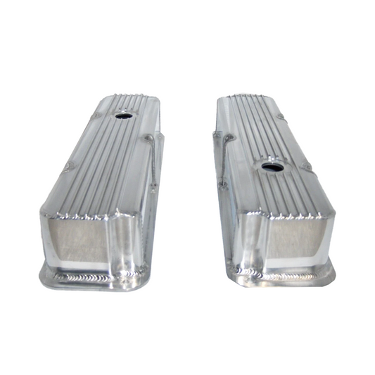 Ford FE 352–428 Fabricated Aluminum Finned Valve Covers | Tall 3-5/8" | Polished Finish | 1958–1976（PVC8557）