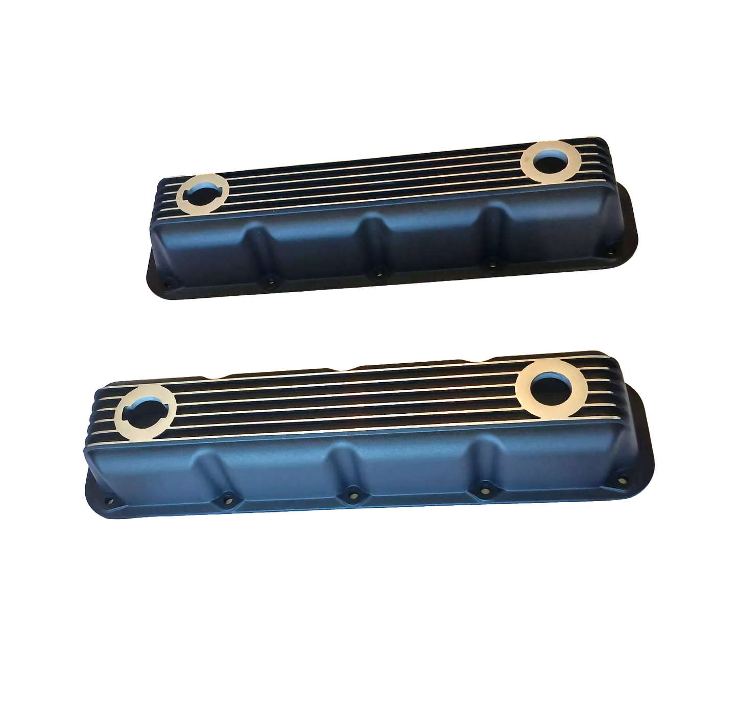 Mopar 5.2L / 5.9L Magnum Tall Finned Valve Covers – 3-1/2" Tall, Black / Satin / Polished, 10-Bolt Design(P8561)