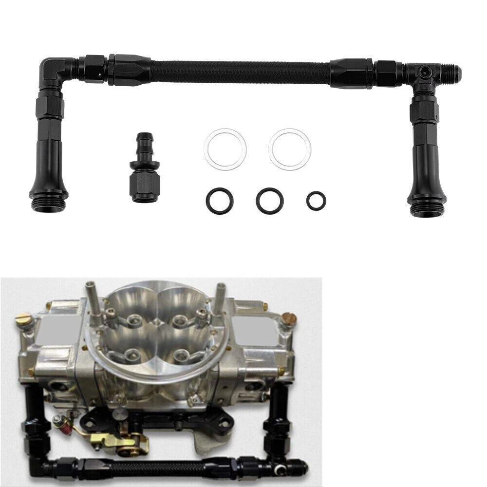 For 4150 Holley Carburetor 6AN Braided Dual Feed Carb Fuel Line Double Pump（FH005）