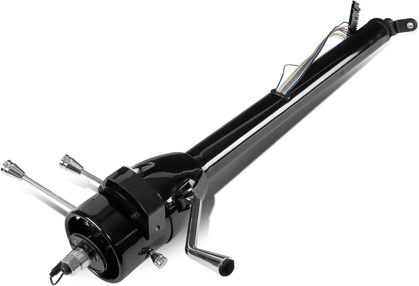 28/30/32 Inch Stainless Steel Tilt Steering Column Kit, Manual Floor Shift & Automatic, Polished Chrome / Black Coated - Fits 1955-1959 Chevy GM Hot Rod