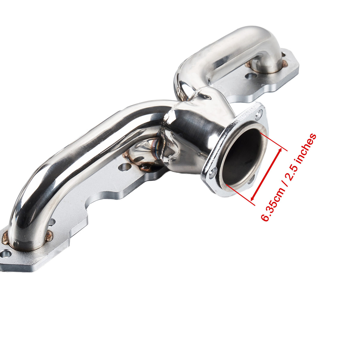 1-5/8" Silver Polished 409 Stainless Steel Shorty Exhaust Headers - Fits 1955-1957 Chevy Tri-Five Small Block V8 Classic Car