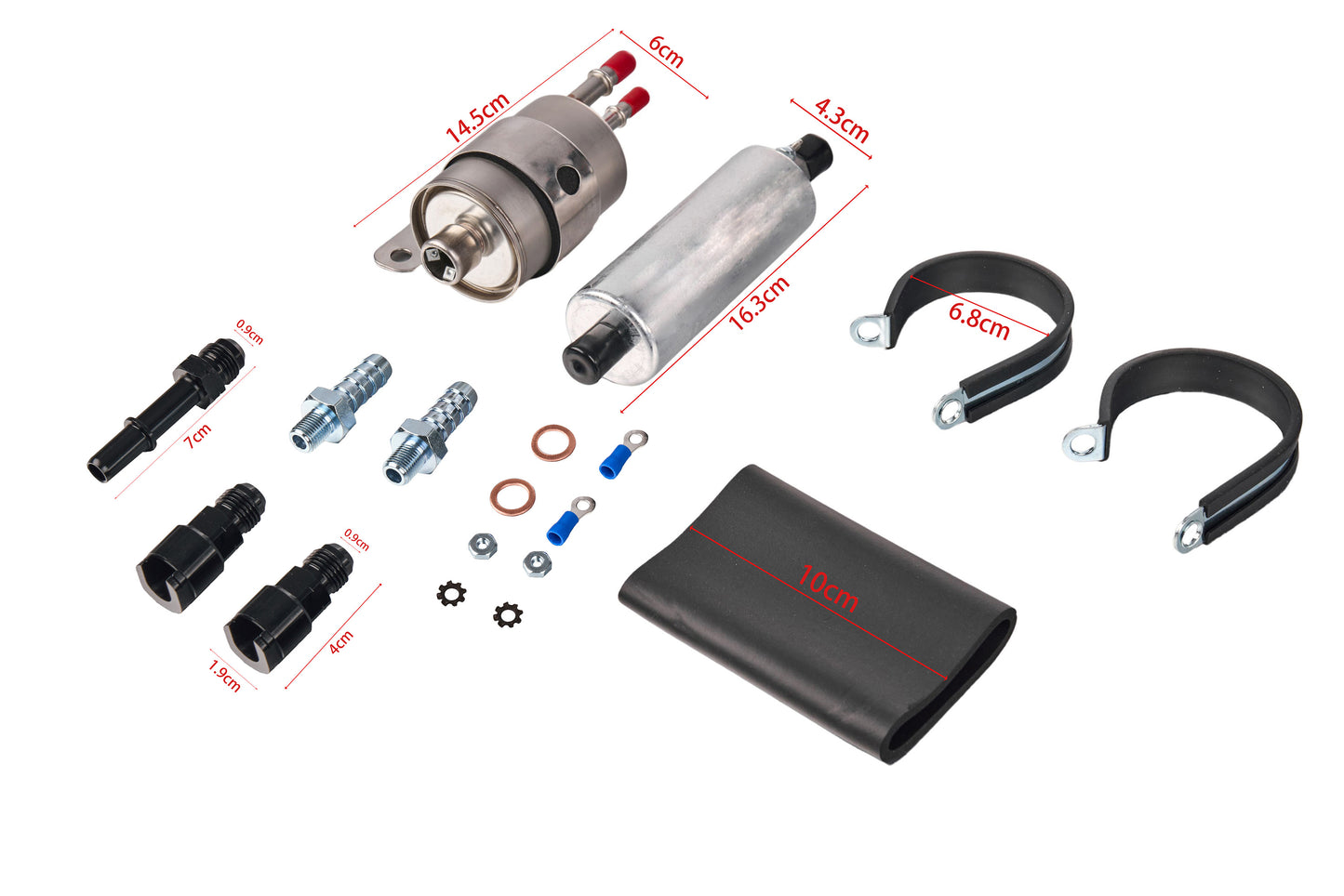 LS Swap Fuel System Kit with GSL392 Inline Fuel Pump & WIX 33737 Filter/Regulator – 255 LPH, 58 PSI Pressure, Complete with Fittings & Hardware for LS Engine Fuel System Conversion