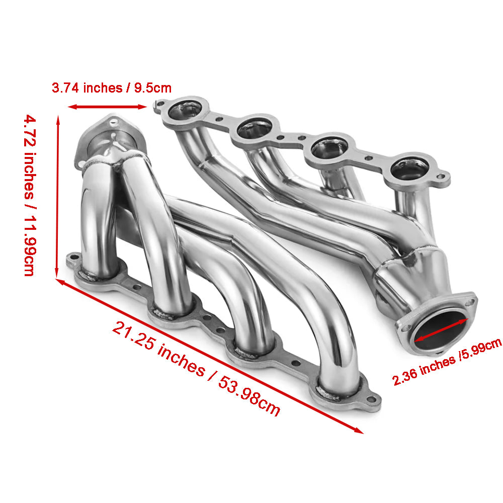 LS Swap Shorty Headers for S10 Blazer GMC Sonoma | LS1 LS2 LS3 5.3L 6.0L V8 | Ceramic Coated/Stainless Steel (EH006)