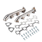 Stainless Steel D-Pipe Exhaust Manifolds - Fits 2001-2016 Chevrolet Silverado 2500/3500 GMC Sierra 2500/3500 6.6L Duramax Diesel Pickup Truck