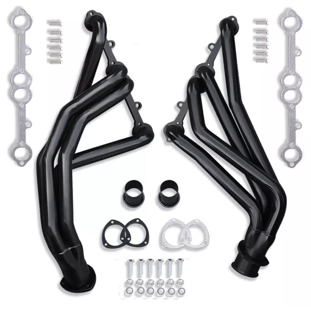 Long Tube Ceramic Coated Exhaust Headers - Fits Chevy GMC Trucks 1966-1991 SBC V8
