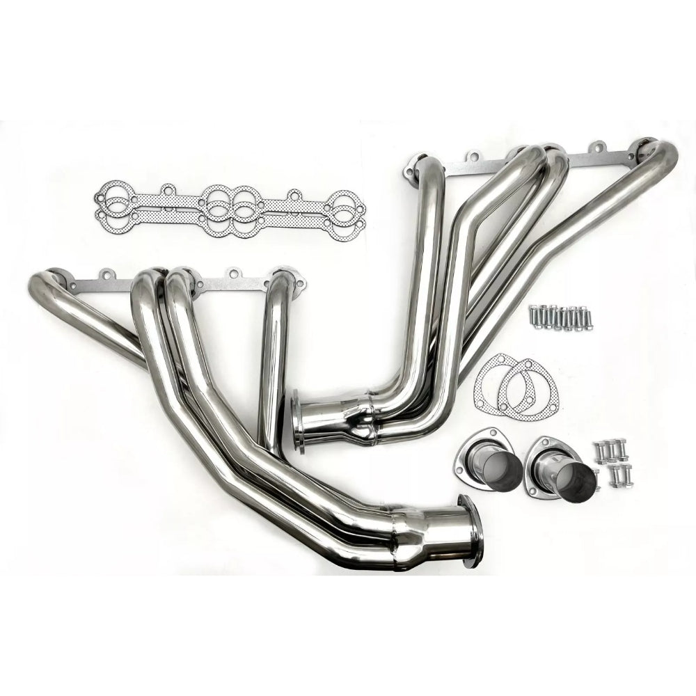 Ceramic Coated Long Tube Exhaust Headers for Chevy/GMC Trucks 1966–1991 – Small Block V8 (SBC) (EH002)